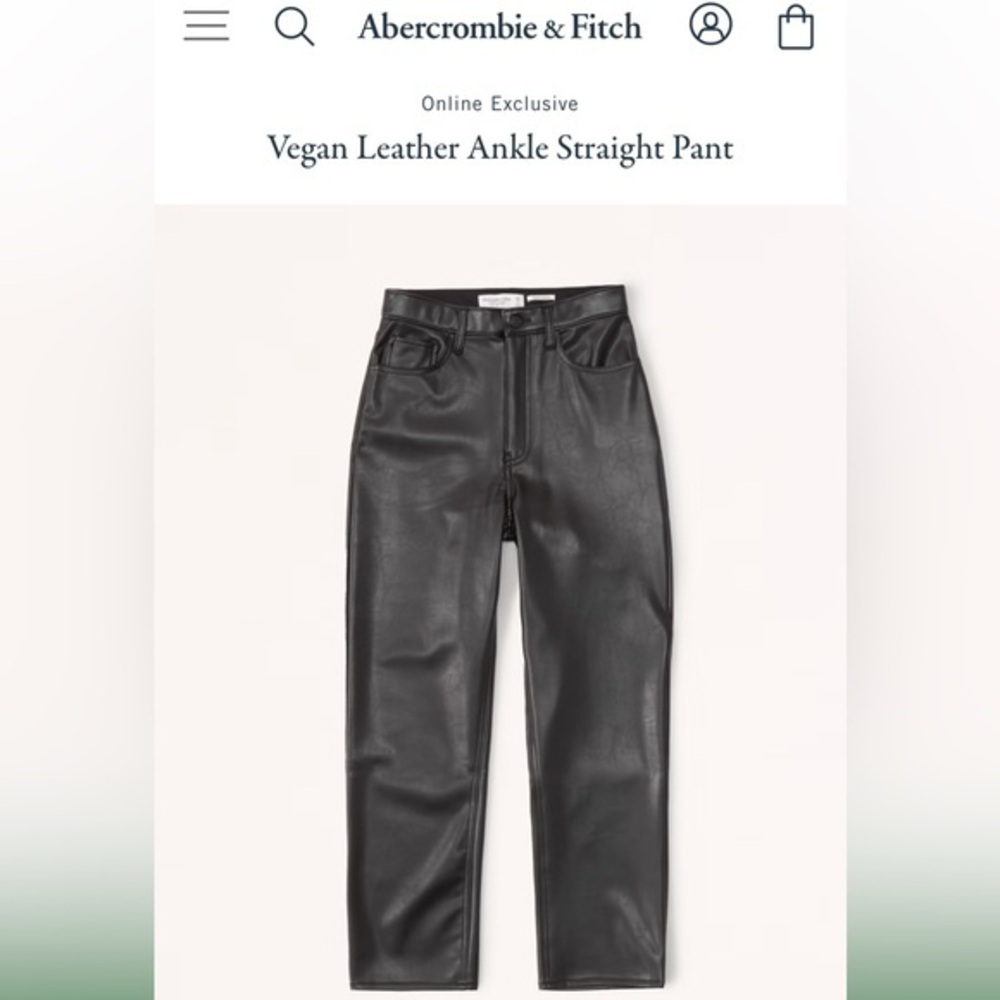 Vegan Leather Ankle Straight Pant Abercrombie & Fitch (NWT!)